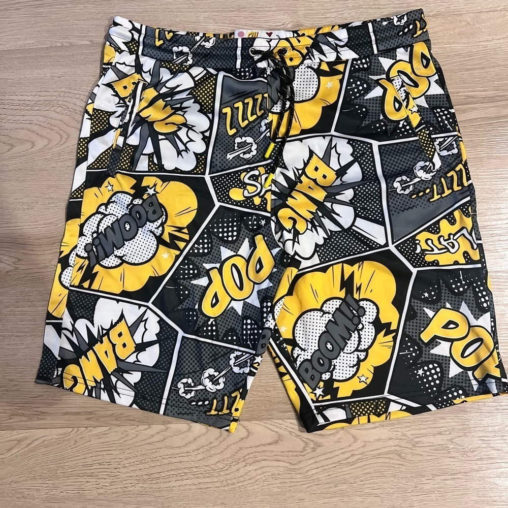 Comic Print Men's Swim‎ Shorts